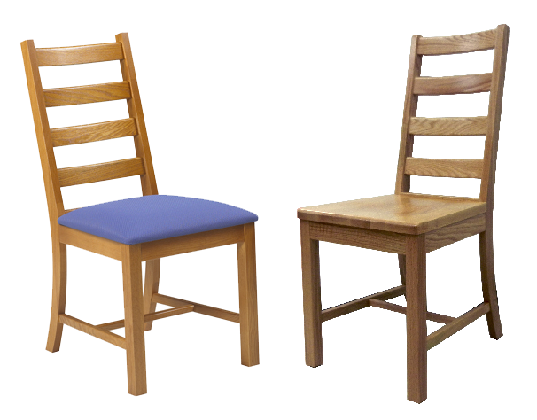 Ladder Chair w\/Wood or Upholstered Seat & Wood Back